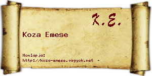 Koza Emese névjegykártya